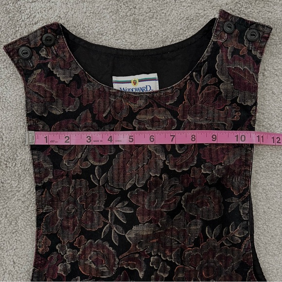 Woodward Vintage Black Floral Tapestry Sleeveless Dress Women’s Sz 6 - Picture 9 of 10